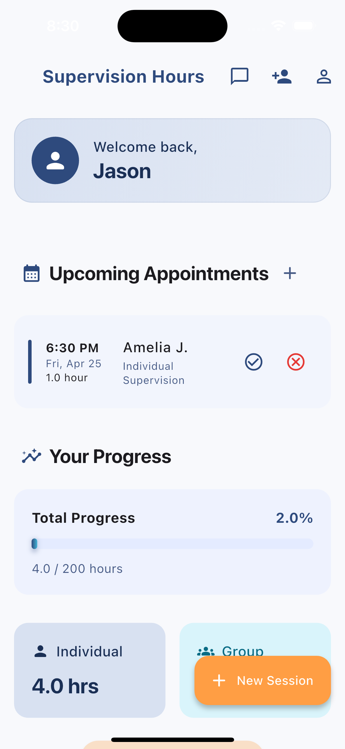 Supervisee interface
