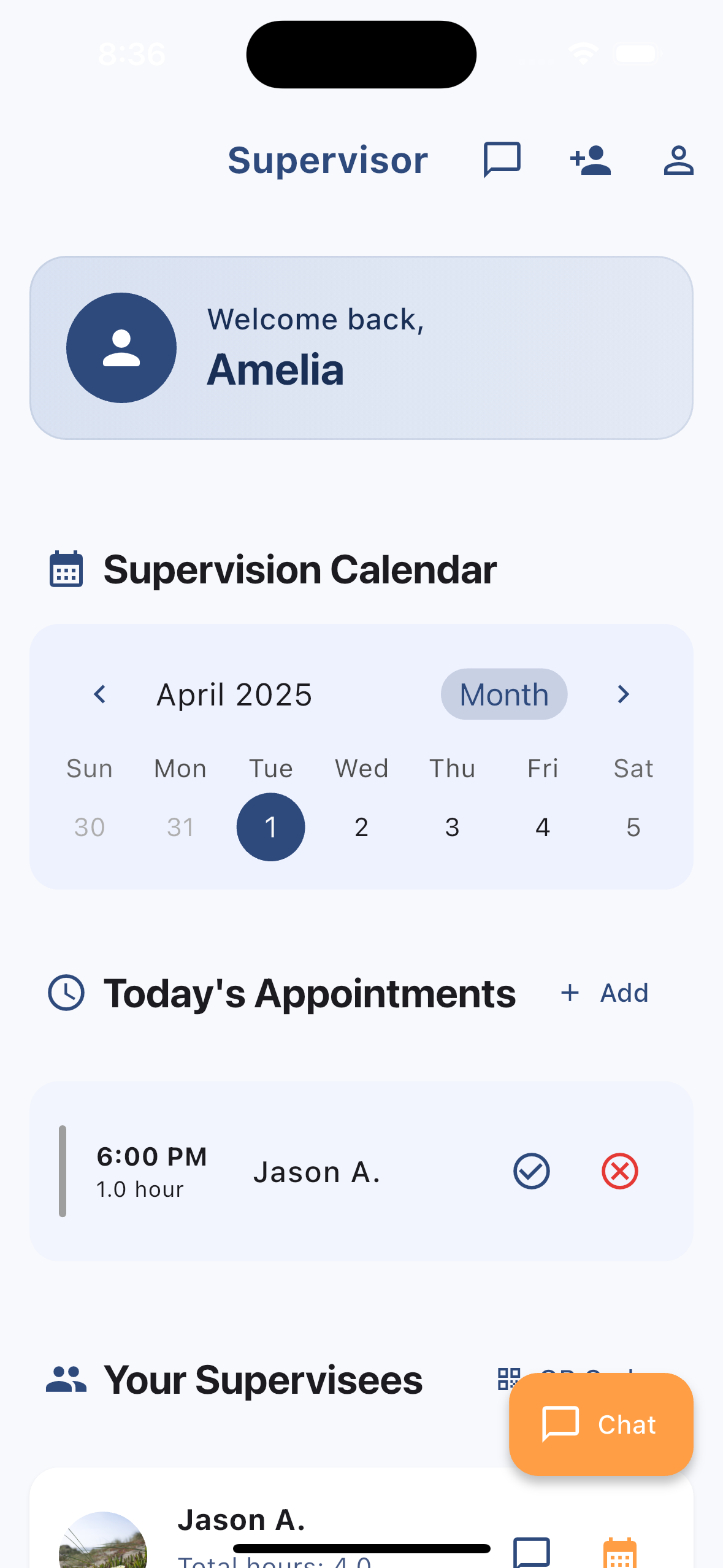 Supervisor interface